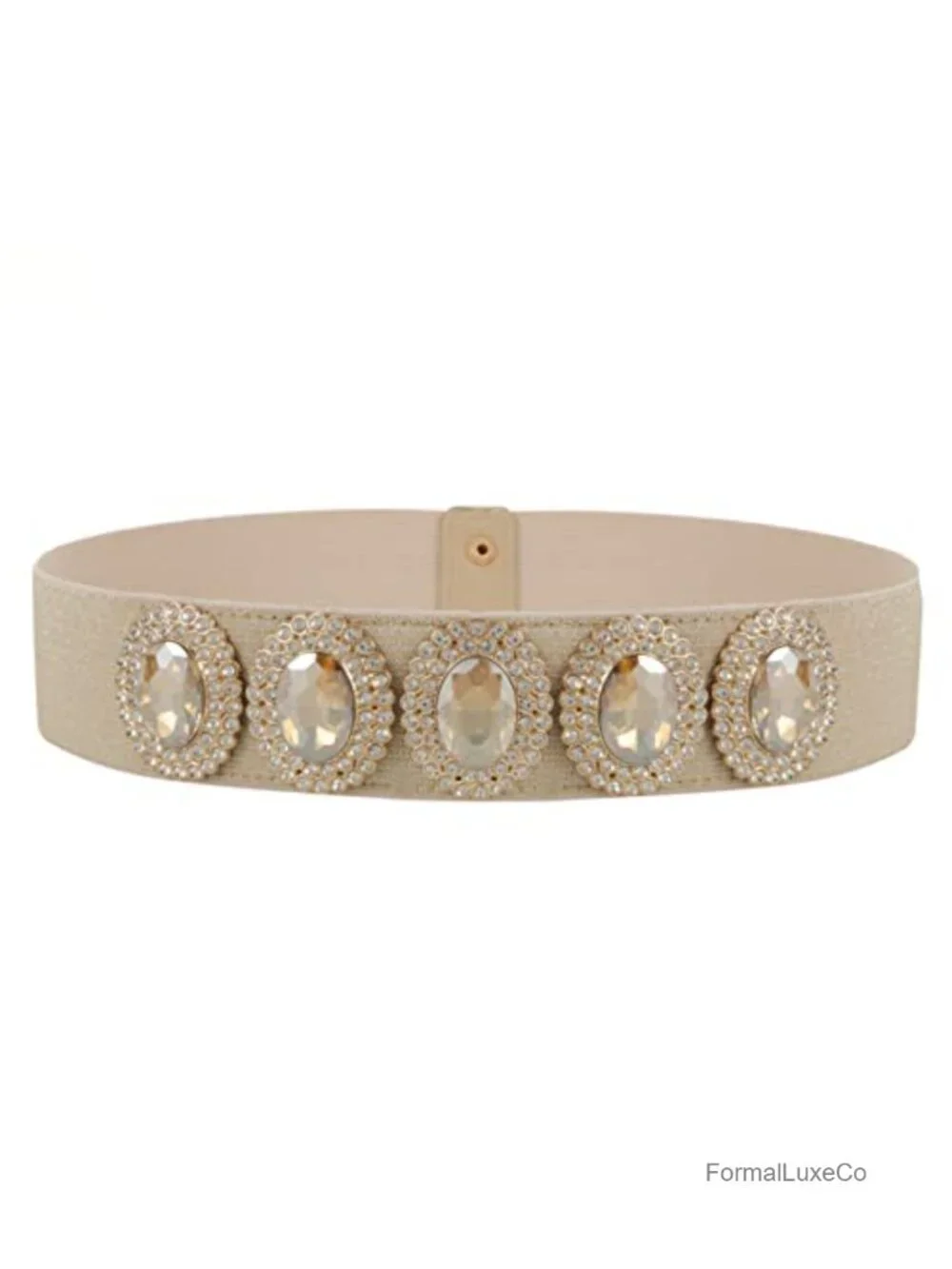 Vintage Rhinestone Stretchy Wide Waist Cinch Belt
